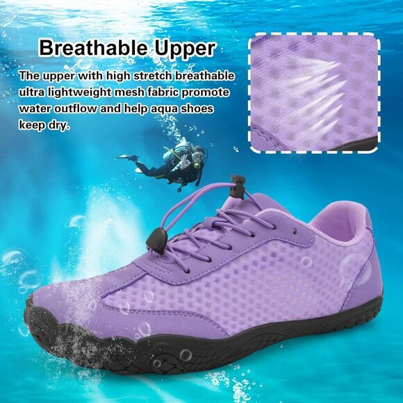 Water Shoes Women Men Barefoot Wide Toe Minimalist for Beach Pool Lake Hiking - Picture 3 of 7